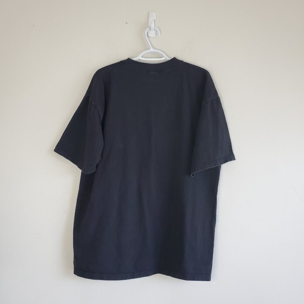 Vintage 90s Wolf Nature Graphic Shirt Black Size XL - Picture 2 of 6